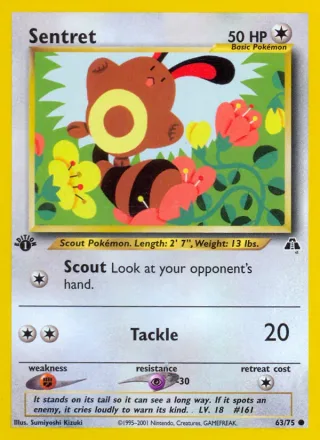 Sentret #63 · Neo Discovery Pokémon card