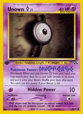 Unown [I] #68 · Neo Discovery Pokémon card
