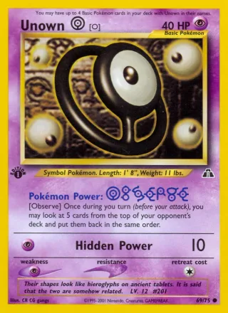 Unown [O] #69 · Neo Discovery Pokémon card