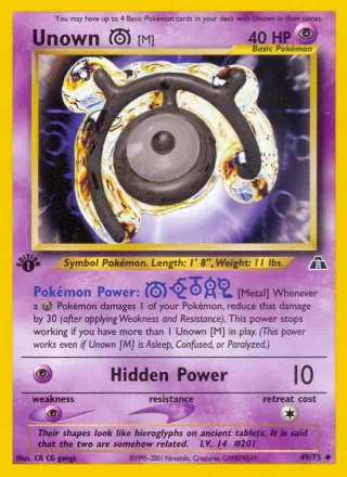 Unown [M] #49 · Neo Discovery Pokémon card