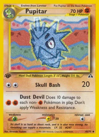 Pupitar #45 · Neo Discovery Pokémon card