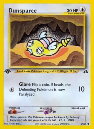 Dunsparce #54 · Neo Discovery Pokémon card