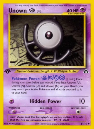 Unown [U] #51 · Neo Discovery Pokémon card