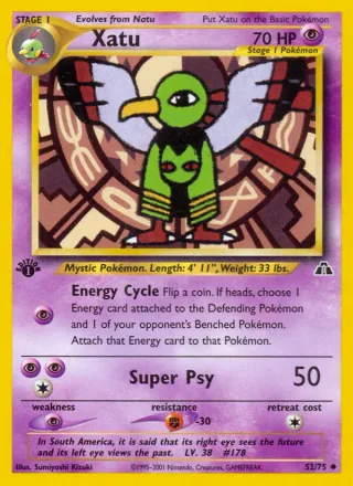Xatu #52 · Neo Discovery Pokémon card