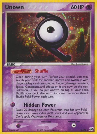 Unown #Z · Unseen Forces Unown Collection Pokémon card