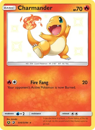 Charmander #SV6 · Hidden Fates Shiny Vault Pokémon card