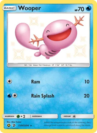 Wooper #SV9 · Hidden Fates Shiny Vault Pokémon card
