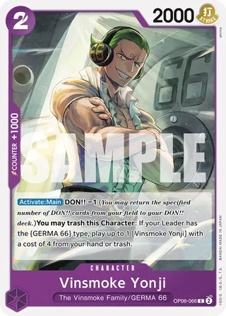 Vinsmoke Yonji (Jolly Roger Foil) #OP06-066-jolly-roger-foil · Premium Booster -The Best- One Piece card