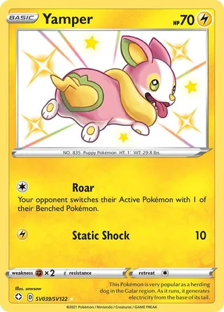 Yamper #SV039 · Shining Fates Shiny Vault Pokémon card
