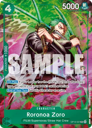 Roronoa Zoro #OP13-037 · Adventure on Kami's Island One Piece card
