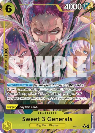 Sweet 3 Generals (Alternate Art) #OP17-114-alternate-art · The World's Strongest Warriors One Piece card