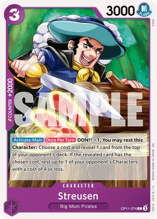 Streusen #OP11-074 · A Fist of Divine Speed Release Event Cards One Piece card