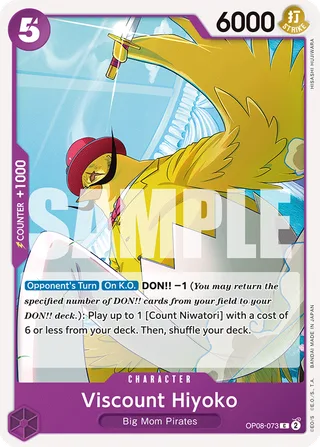Viscount Hiyoko #OP08-073 · Two Legends Pre-Release Cards One Piece card