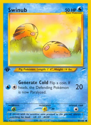 Swinub #84 · Neo Destiny Pokémon card