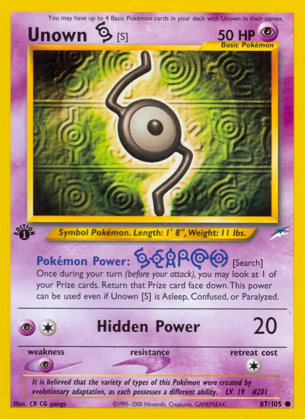 Unown [S] full card art
