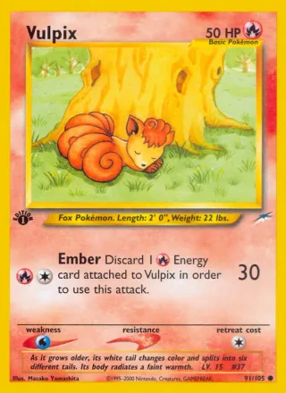 Vulpix #91 · Neo Destiny Pokémon card