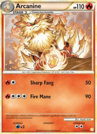 Arcanine #1 · HeartGold SoulSilver Pokémon card