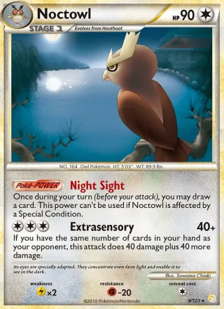 Noctowl #8 · HeartGold SoulSilver Pokémon card