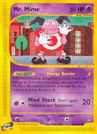 Mr. Mime #95a · Aquapolis Pokémon card