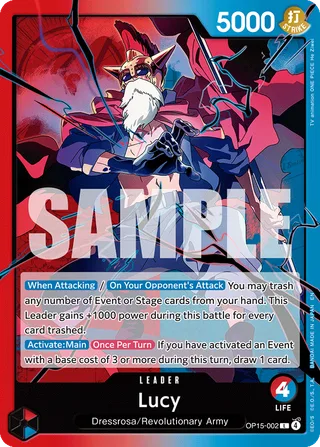Lucy (Flame-Flame Fruit Coliseum) #OP15-002 · One Piece Promotion Cards One Piece card