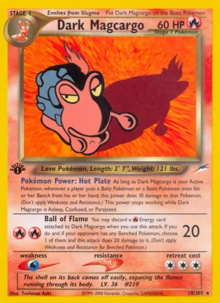 Dark Magcargo #18 · Neo Destiny Pokémon card