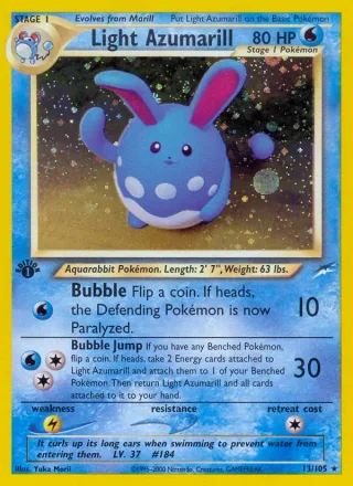 Light Azumarill #13 · Neo Destiny Pokémon card