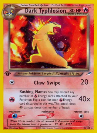 Dark Typhlosion #10 · Neo Destiny Pokémon card
