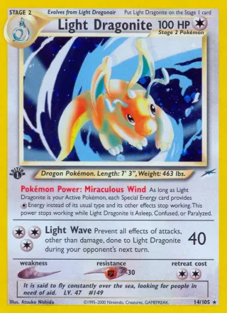 Light Dragonite #14 · Neo Destiny Pokémon card