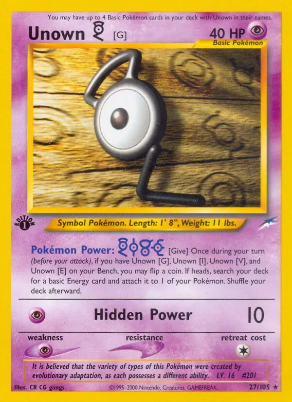 Unown [G] full card art