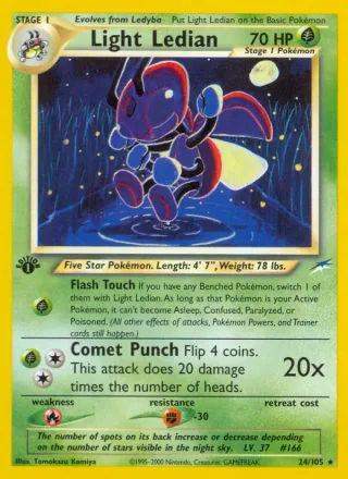 Light Ledian #24 · Neo Destiny Pokémon card