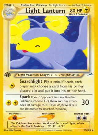Light Lanturn #23 · Neo Destiny Pokémon card