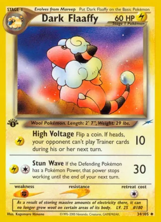 Dark Flaaffy #34 · Neo Destiny Pokémon card