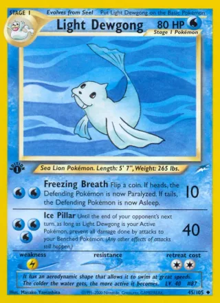 Light Dewgong #45 · Neo Destiny Pokémon card
