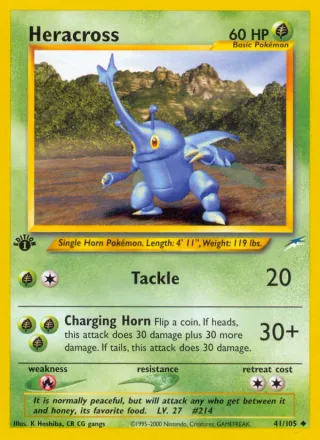 Heracross #41 · Neo Destiny Pokémon card