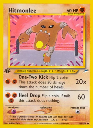 Hitmonlee #42 · Neo Destiny Pokémon card