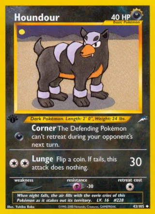 Houndour #43 · Neo Destiny Pokémon card