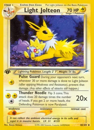 Light Jolteon #48 · Neo Destiny Pokémon card