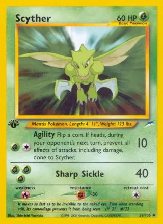 Scyther #55 · Neo Destiny Pokémon card