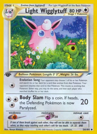 Light Wigglytuff #54 · Neo Destiny Pokémon card