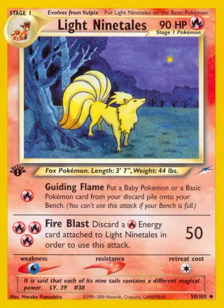 Light Ninetales #50 · Neo Destiny Pokémon card
