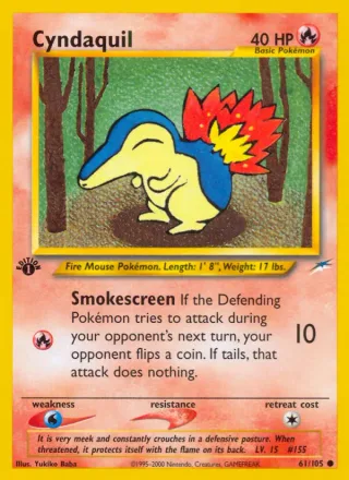 Cyndaquil #61 · Neo Destiny Pokémon card