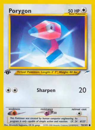 Porygon #78 · Neo Destiny Pokémon card
