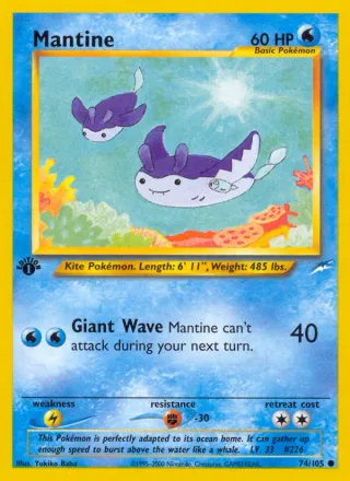 Mantine #74 · Neo Destiny Pokémon card