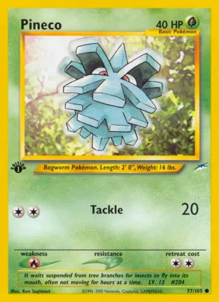 Pineco #77 · Neo Destiny Pokémon card