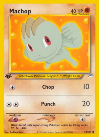Machop #73 · Neo Destiny Pokémon card