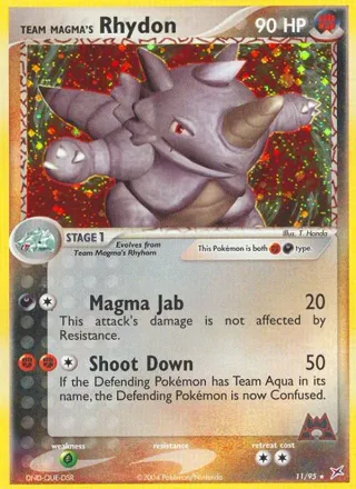 Team Magma's Rhydon #11 · Team Magma vs Team Aqua Pokémon card