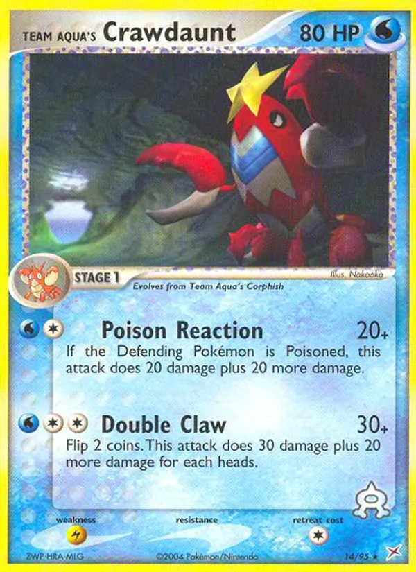 Team Aqua's Crawdaunt full card art