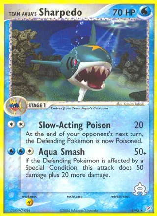 Team Aqua's Sharpedo #18 · Team Magma vs Team Aqua Pokémon card