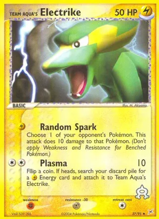 Team Aqua's Electrike #27 · Team Magma vs Team Aqua Pokémon card