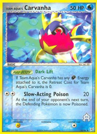 Team Aqua's Carvanha #25 · Team Magma vs Team Aqua Pokémon card